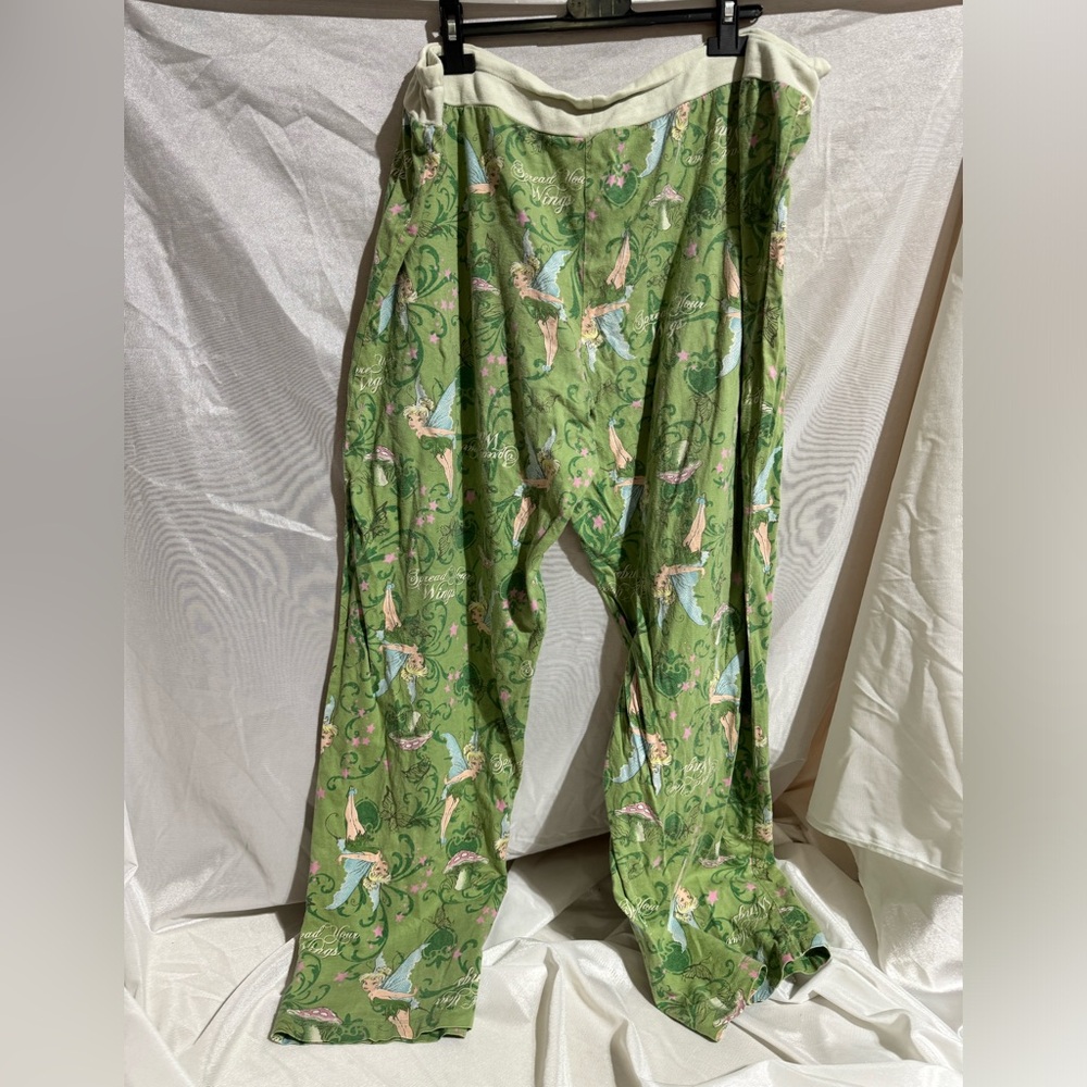 Green Pajama Bottoms with Tinker Bell by Wonderful World of Disney, sz XL